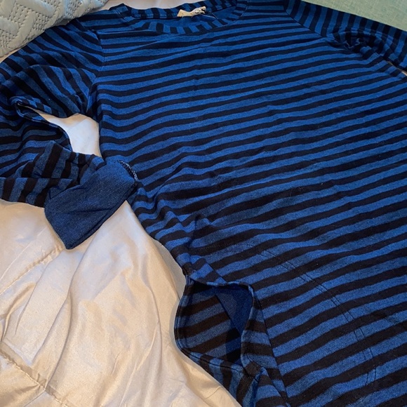 Jane and Delancey 100% Cotton T-Shirt dress horizontal stripe navy black small - Picture 6 of 13